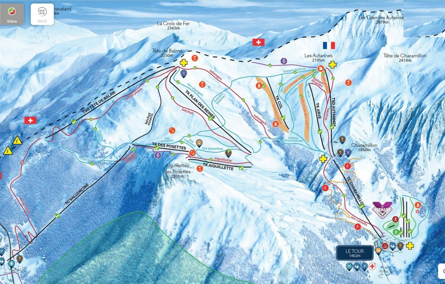 Pistkarta Balme – Le Tour, Chamonix