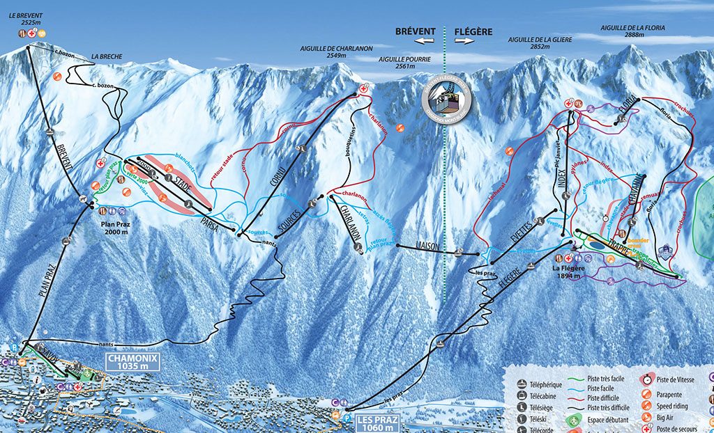 Pistkarta Brévent–Flégère, Chamonix