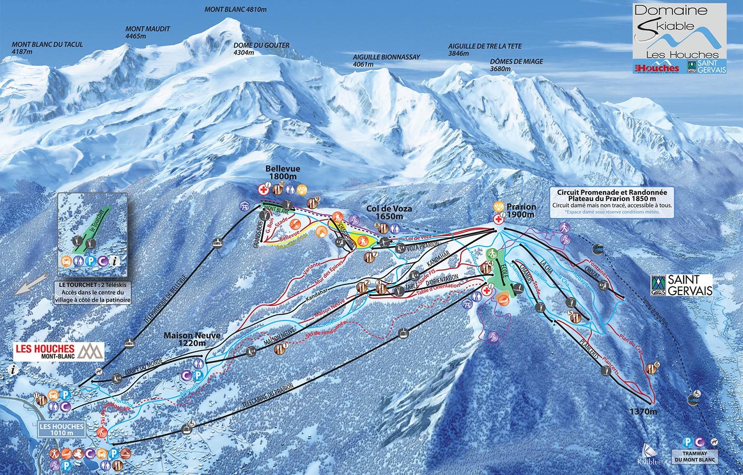 Pistkarta Les Houches, Chamonix