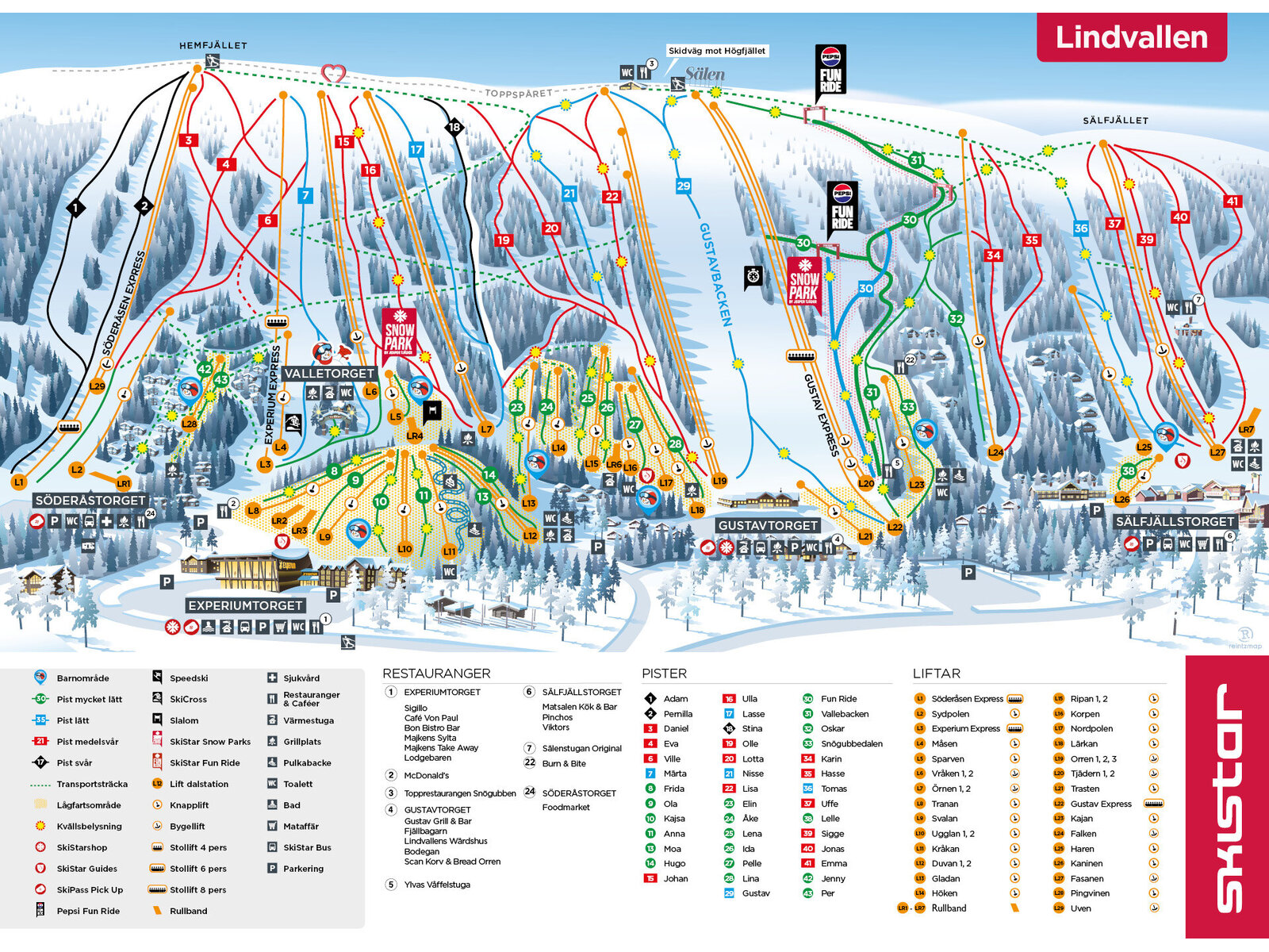 Pistkarta Lindvallen, Sälen