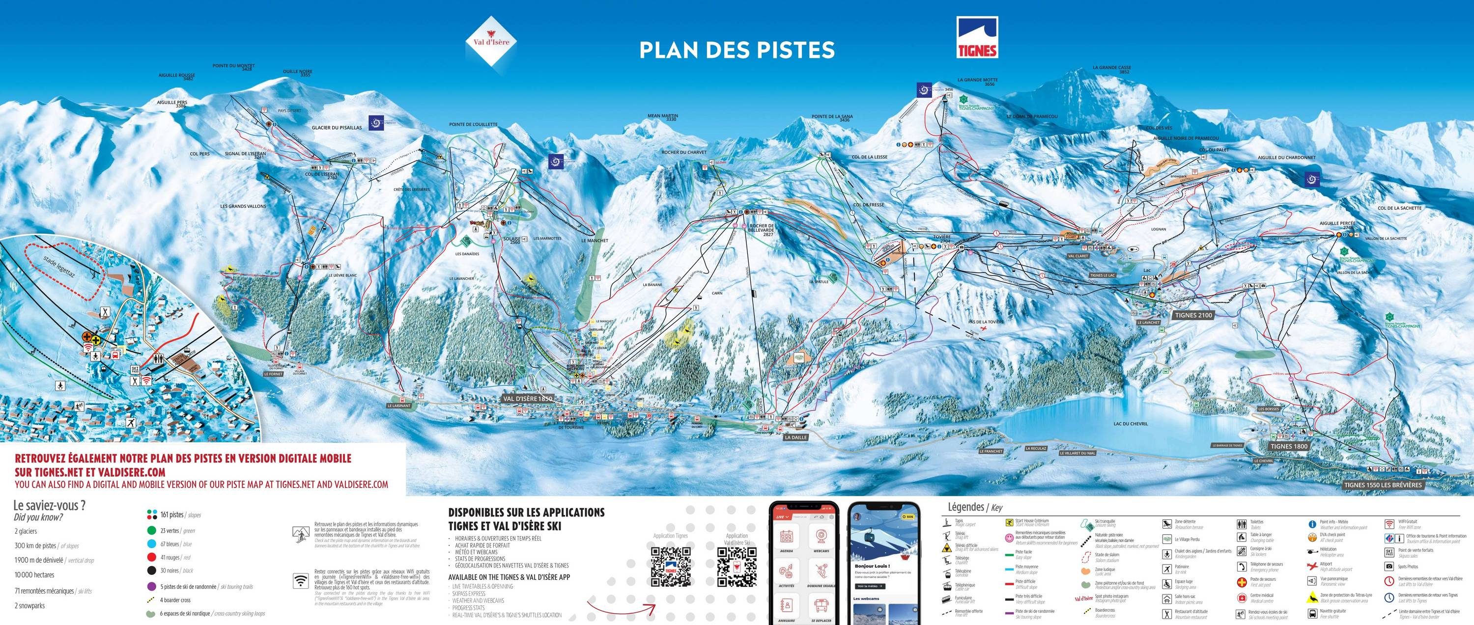 Pistkarta Pistkarta, Tignes / Val-d'Isère